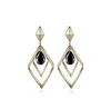 Black gem earring geometric diamond personality simple design jewelry network popular pendant earrings holiday party