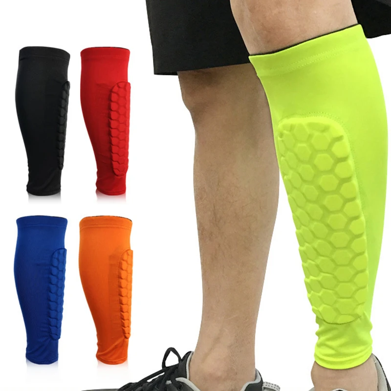 Professional Honeycomb Shin Guard Sleeve Anti Colllision Leg Compression Sleeve for Football, Basketball, Volleyball, Running