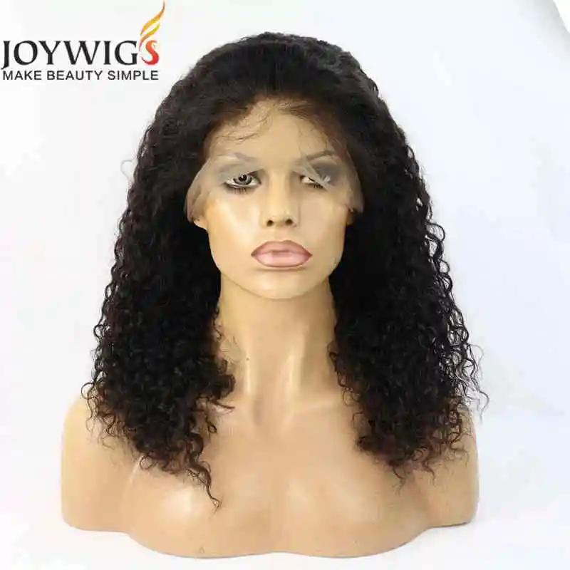 

Pre-plucked illusion Hairline 14inch Curly 150% Density 360 Lace wig for Black Women