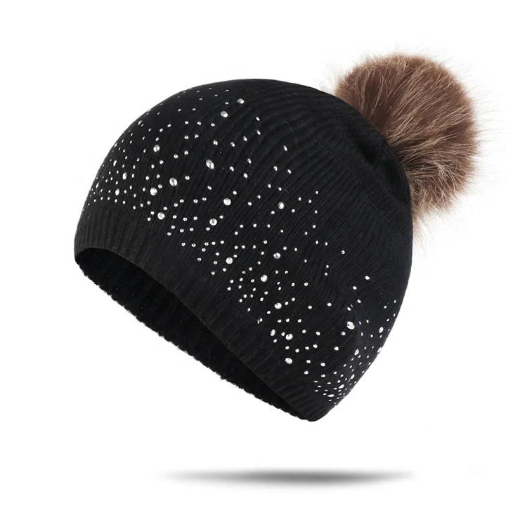 bling pom pom hat