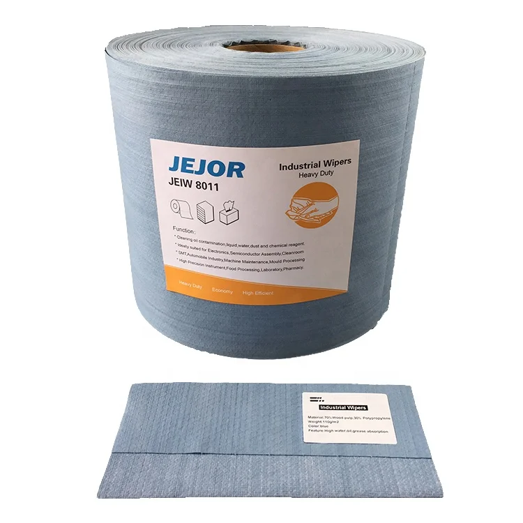 Lint Free Blue Nonwoven Wiper Industrial Heavy Duty Cleaning Paper