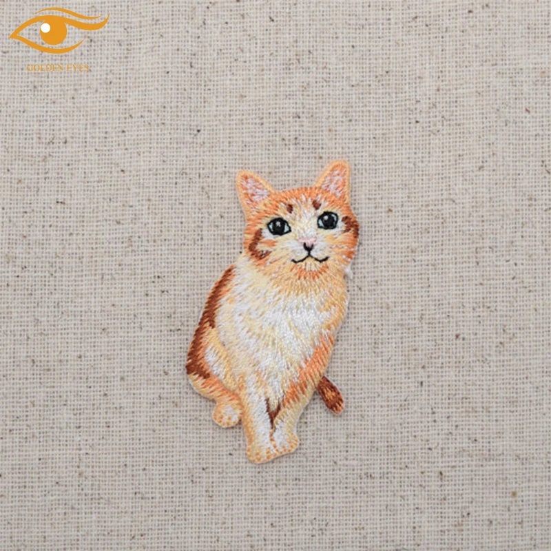 Recycle Material Realistic Animal Embroidered Patches,Cat Embroidered