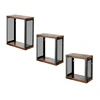 VASAGLE Living Room Office Hallway Home Goods Decoration Display Wood MDF Corner Wall Mount 3 sets Square Cube Shelf