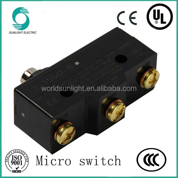CE approval Z-15GD-B spdt 15A 125 VAC 250VAC short push plunger type momentary microswitch micro switch