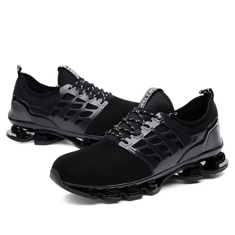 

Mens Casual Walking Sneakers Slip On Blade Outdoor Sport Shoes, Black/green/red