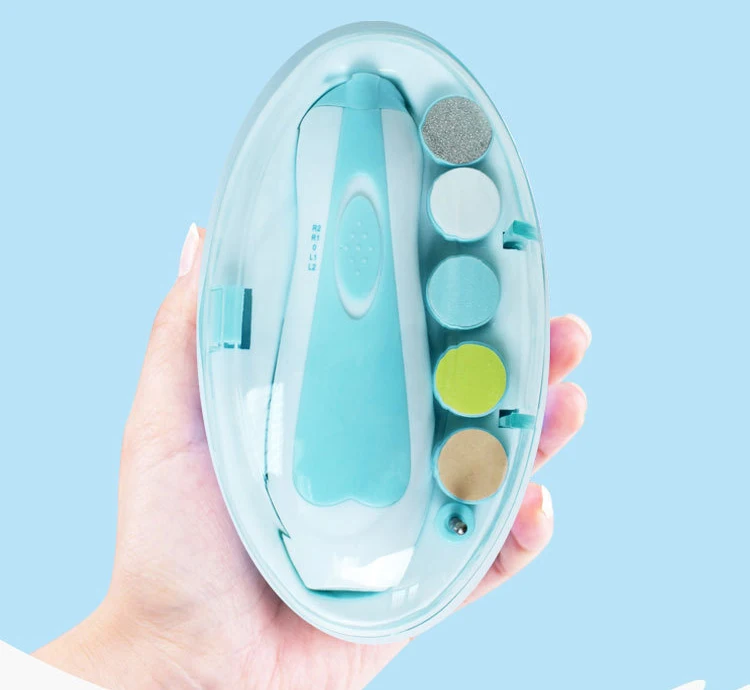 

High Quality baby nail files trimmer Portable Nail Care Tools and Equipment For Baby Multi function Electric Manicure set, Blue and pink