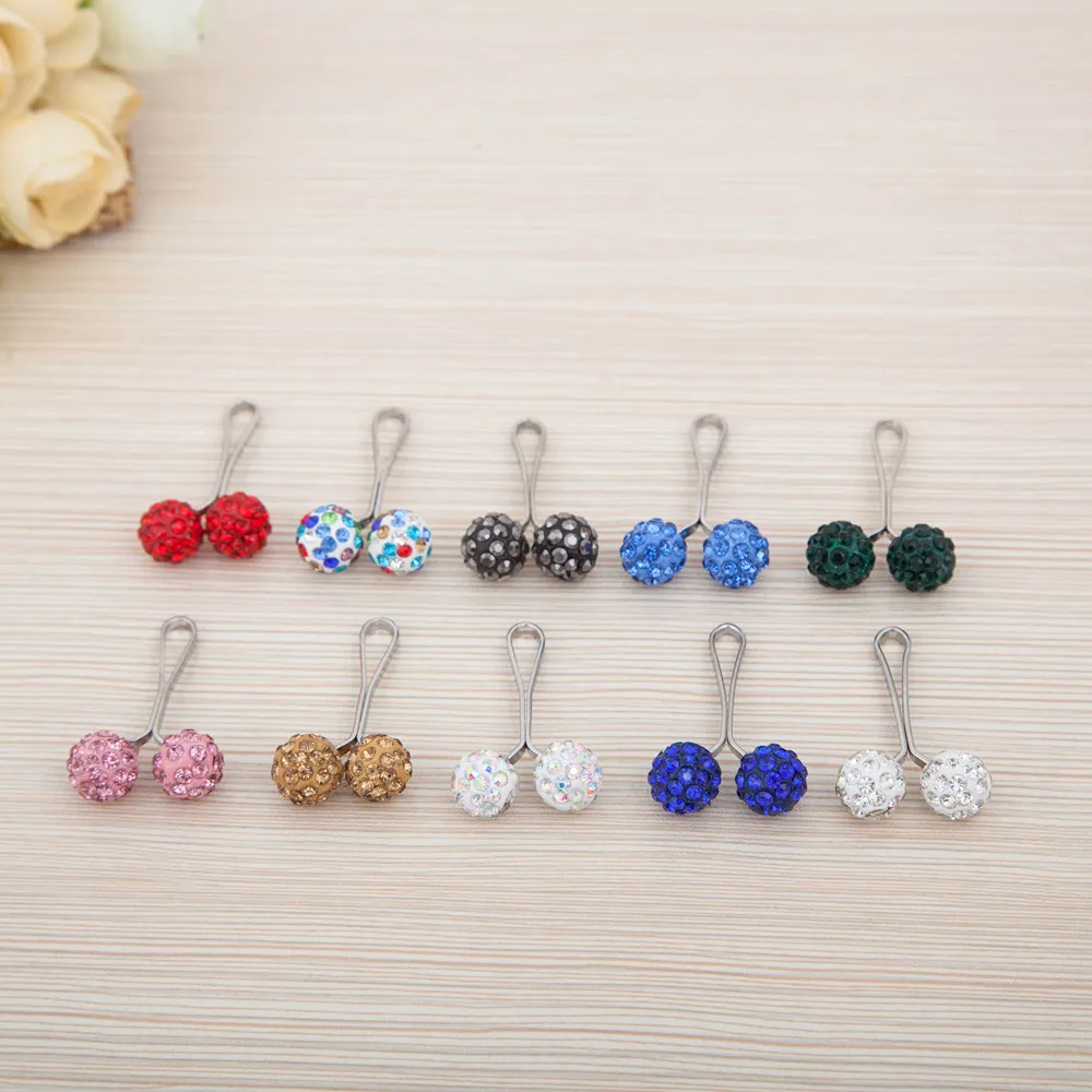 

Hijab Accessories Brooch Clip For Women Muslim Pop Style Accessories New Rhinestone Crystal Ball Metal Scarf Clip, 12 colors as photos
