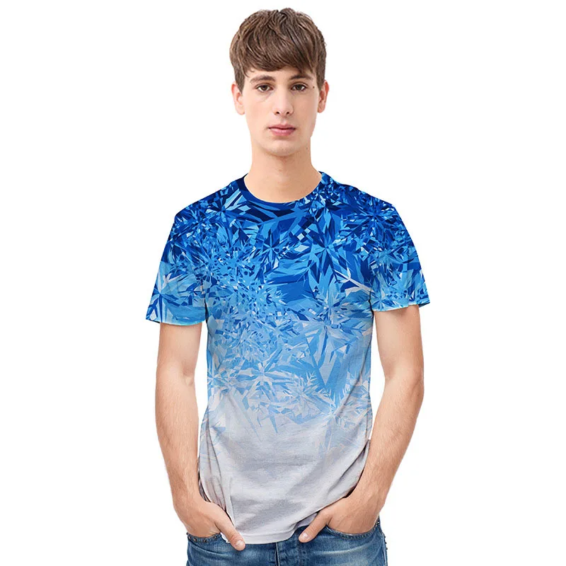 

dropshipping custom sublimated snow and ice print men tshirt, N/a