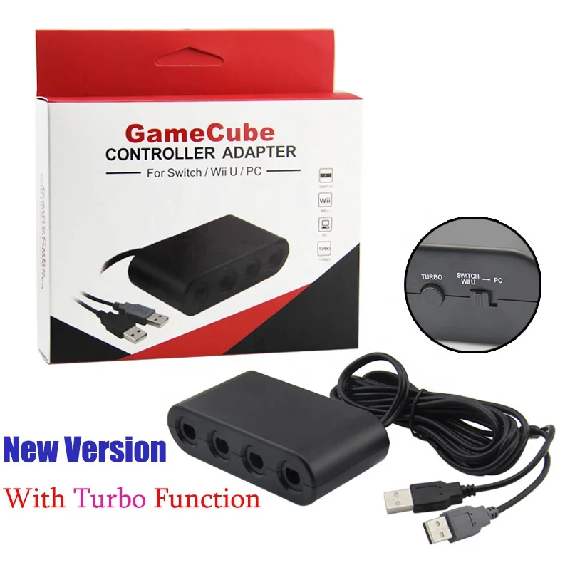 Hot Product 4 Ports for Gamecube Controller Adapter for Wii U Console