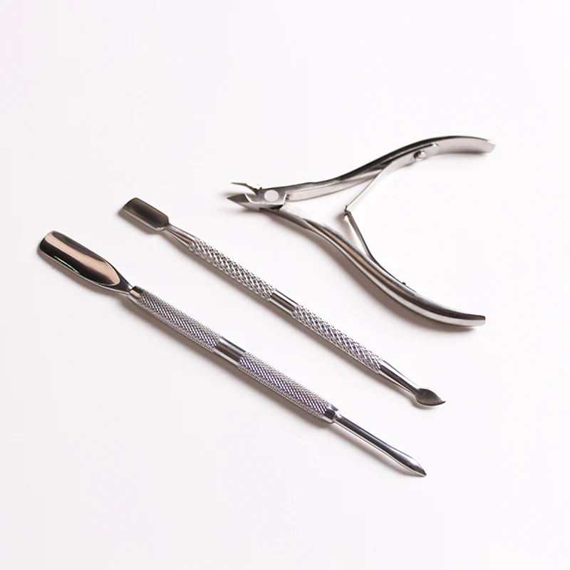 

3Pcs Nail Nipper Cuticle Pusher Nail Nghia Cuticle Nipper, Silver