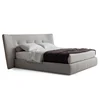 Upholstered Linen Platform Bed Frame - with Wooden Slat Support - No Box Spring Needed, soft double bed