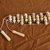 Back pull shiatsu wood beads neck back massager with heat handheld massage roller ball