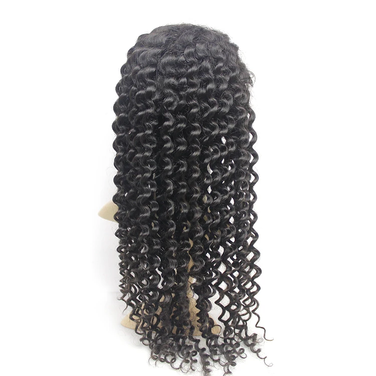 

Unprocessed vigin remy hair brazilian lace front kinky curly wigs with pre plunked hairline