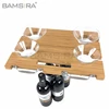 Fits 4 glasses outdoor bamboo wood mini picnic portable table