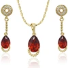 63980 xuping zircon fashion dubai plated gold latest beautiful cheap ruby jewelry set+artificial american diamond jewellery sets