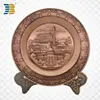 High quality custom copper souvenir plate with embossed logo