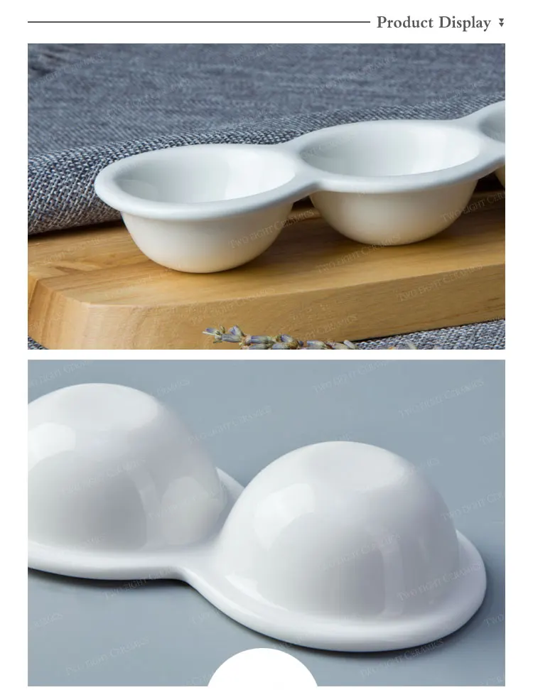 Ceramic new innovation crockery tableware three holes egg tray