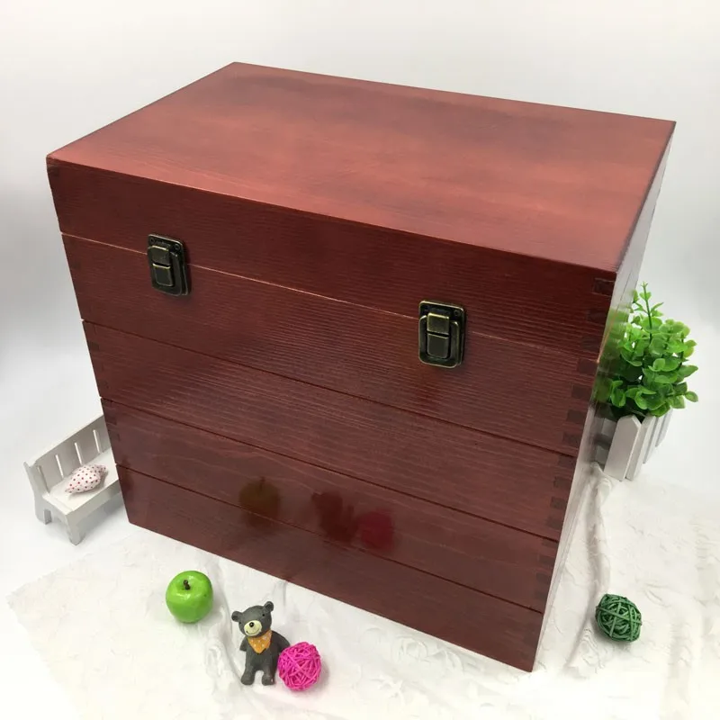 New Fashion Wooden Wine Crates Stained Box For Bottle Wine Crates Stained Wooden Box