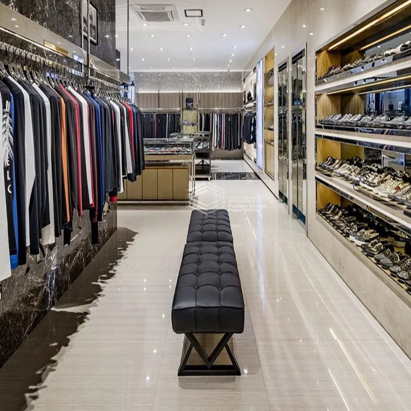 品牌服装店铺名称现代柜台架零售现代服装衣服店的店