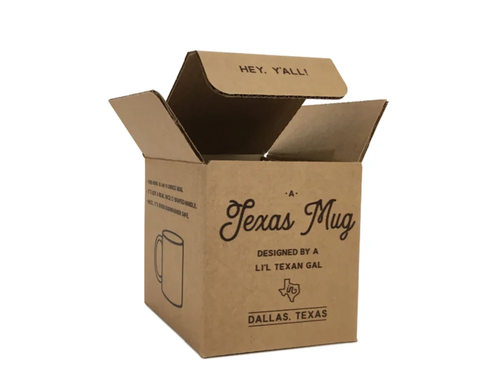 Gift Mug Box For 15oz. Mugs Cardboard Box With Foam Supports Case Of