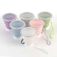 

Free sample Portable Silicone Folding Water Tea Cup Mugs Traveling Foldable Cups For Travel Outdoor Camping Drinkware coffee cup