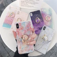 

Free Shipping Covers Fashion Gold Foil Kickstand Marble Soft Case for iPhone X Xs Max XR 6 7 8 Plus