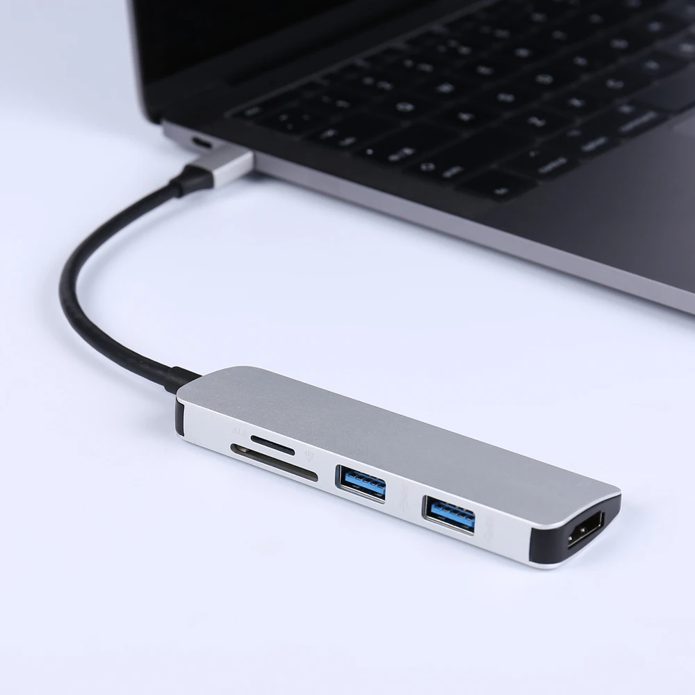 Type-c To 2port Usb 3.0 And Sd/mmc Tf/micro Sd Card Reader 1*hdm1 Usb C ...