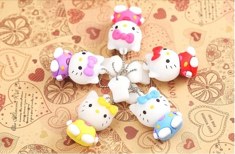 

100% realcapacity Wholesale Cartoon Hello Kitty Usb Flash pen Drive disk Memory Sticks 8GB 16GB 32GB Pendrive Free Shipping, N/a