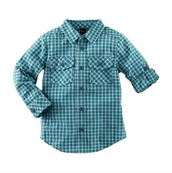 Fancy Boy Plaid Shirt Long Sleeves Button Pockets Shirt For Kids Boy ...