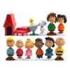 12pcs Peanuts Movie Snoopy Figures Toys Set Woodstock Charlie Brown