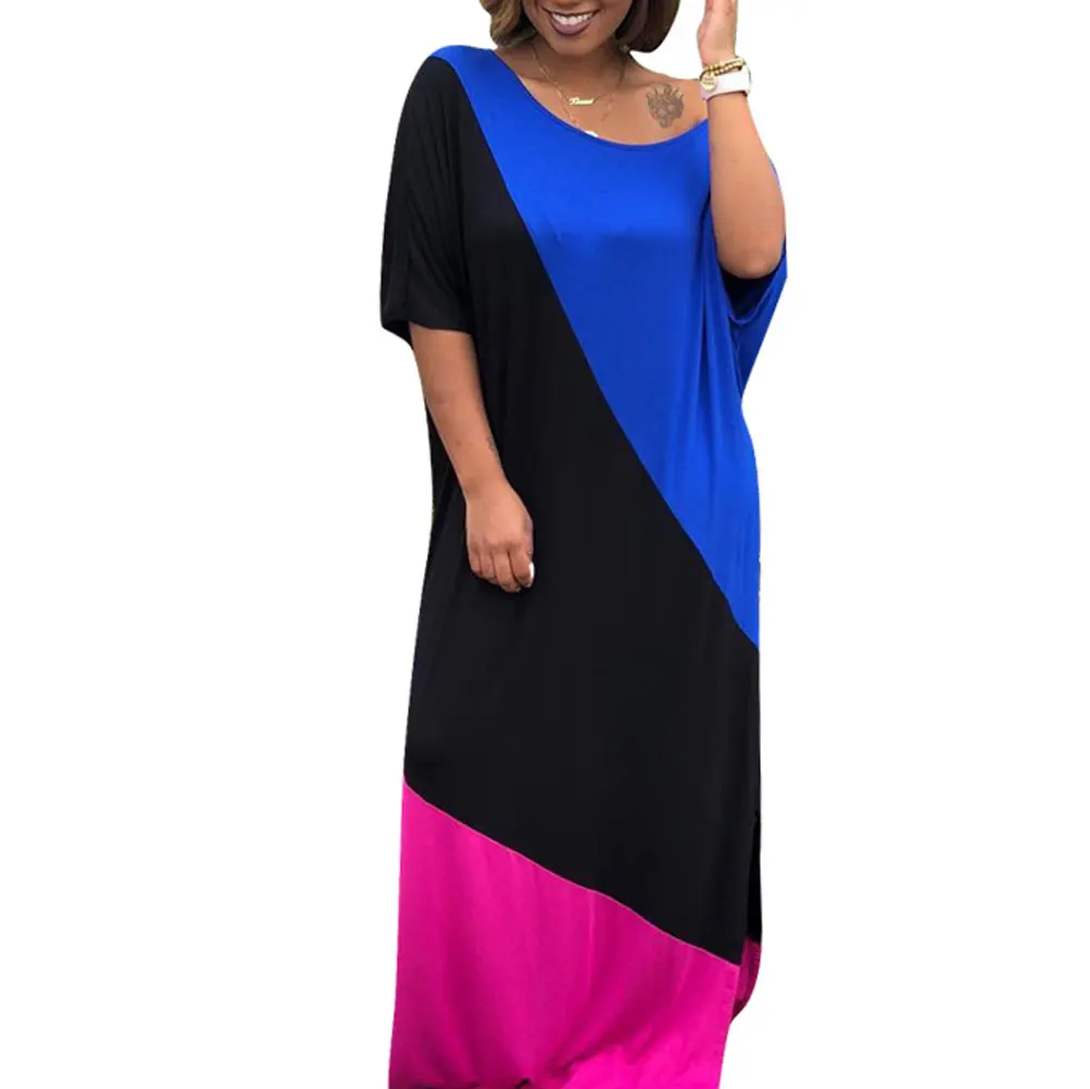 

90223-MX102 2019 women casual long summer dress Plus Size