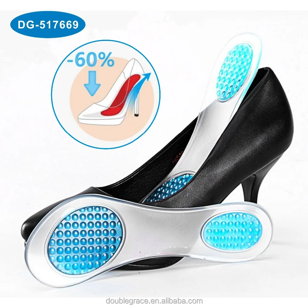 

full size anti slip PU gel silicon foot massage insole, Transparent, blue