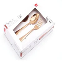 

24pcs Restaurant Party Stainless Steel Gold Plated Cutlery Sets with Case