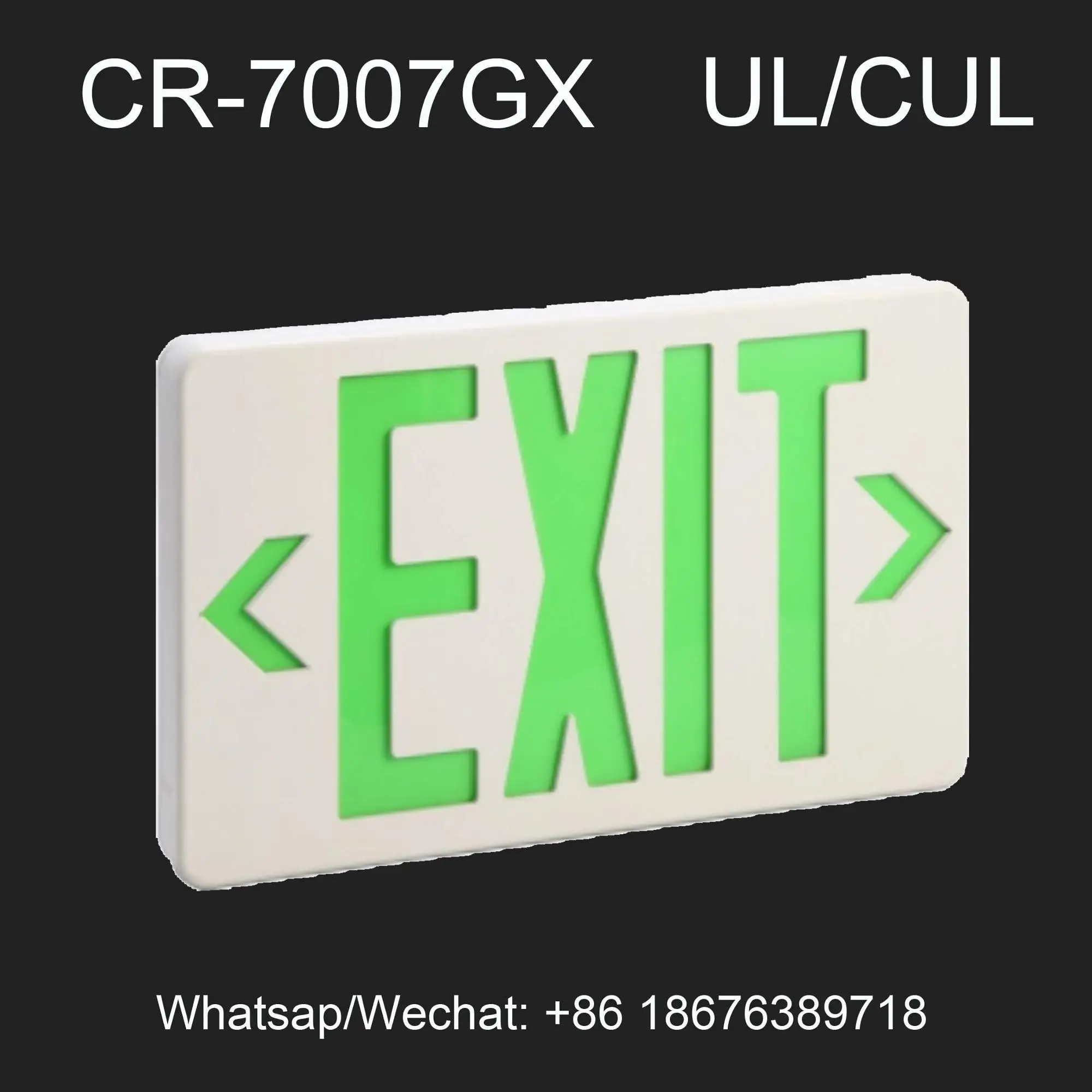 Ul Listed Battery Backup Plastic Led Exit Sign - Buy Plastic Led Exit
