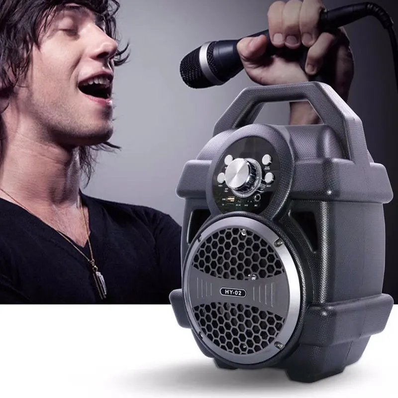 HY-02    Powerful Rock N Roll boombox Wireless Speaker, 10W  JR 4.2+EDR long with microphone jack & long playing hour