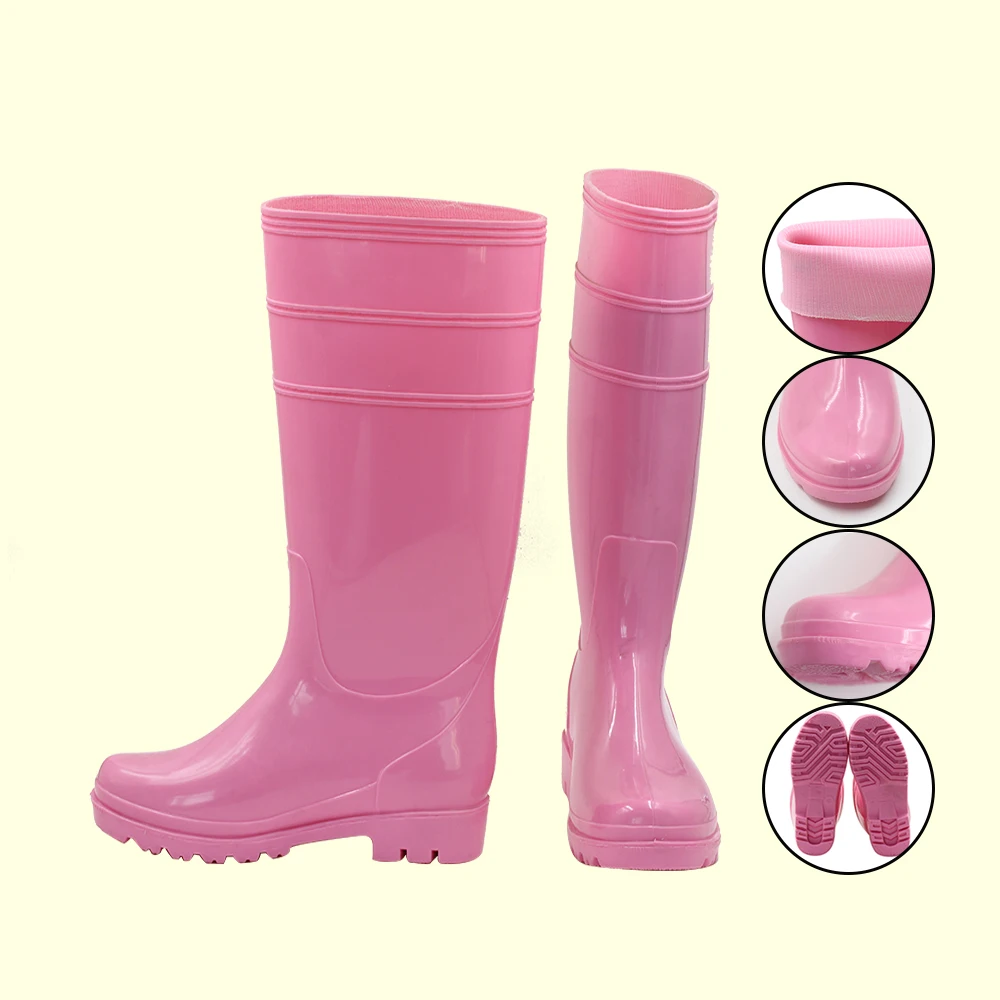 

China supplier factory wholesale pink gum pvc boots food safety, Any color