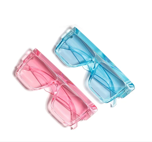 2019 18517 big candy colour frame sunglasses   Vintage UV400 square female  eyewears sunglasses