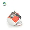 Hot selling decal funnel shape ceramic mug with handle