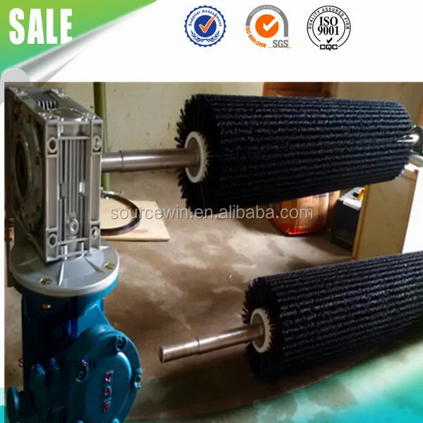 Motor Electric Rotary Nylon Cleaning Roller Brush Belt Cleaner For Conveyor  Belt Cleaning Brush