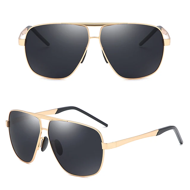 

806646 Metal Polarized Men's Sunglasses Large frame square driving silicone nose bracket glasses