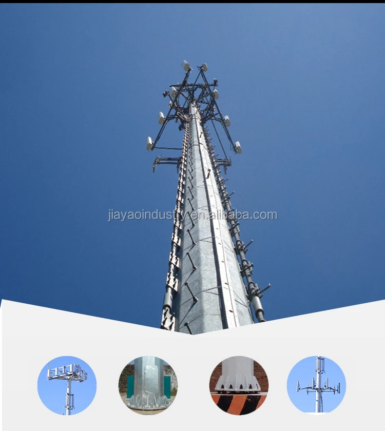 manufacturer 30m galvanized communication radio tower monopole