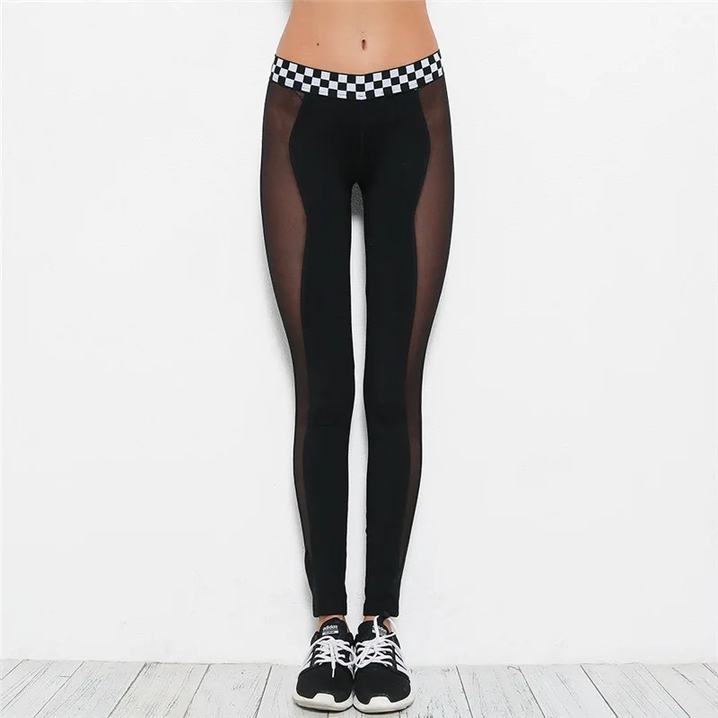 black mesh workout leggings