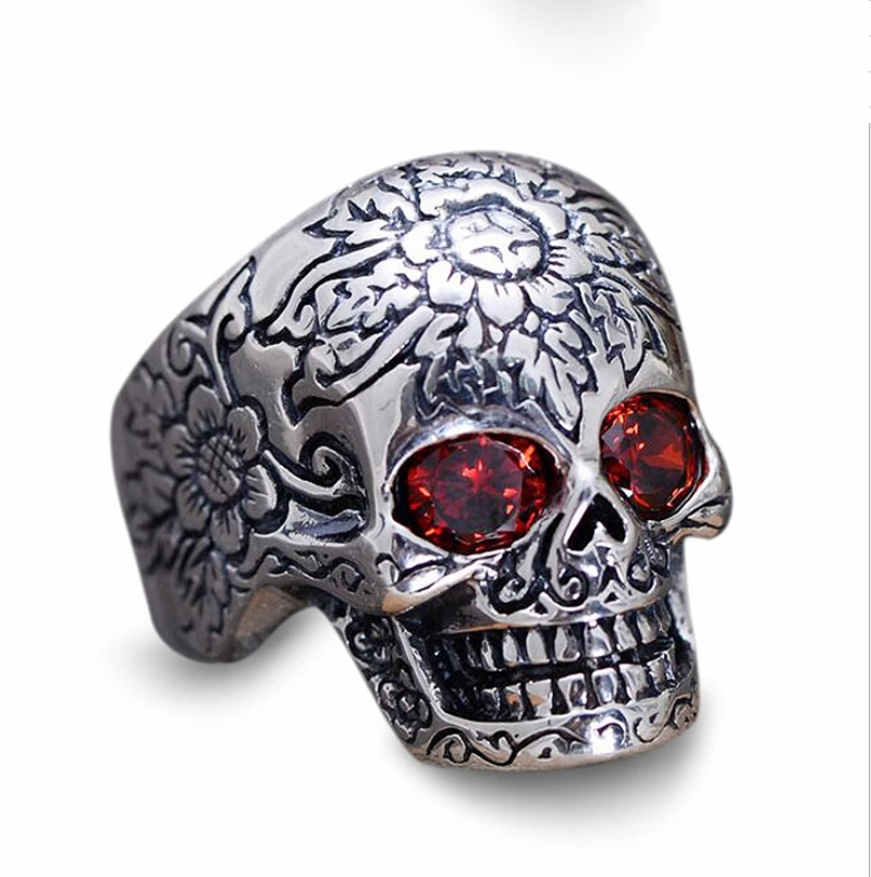 

Antique Thai silver 925 Sterling Silver Skull Mens Ring