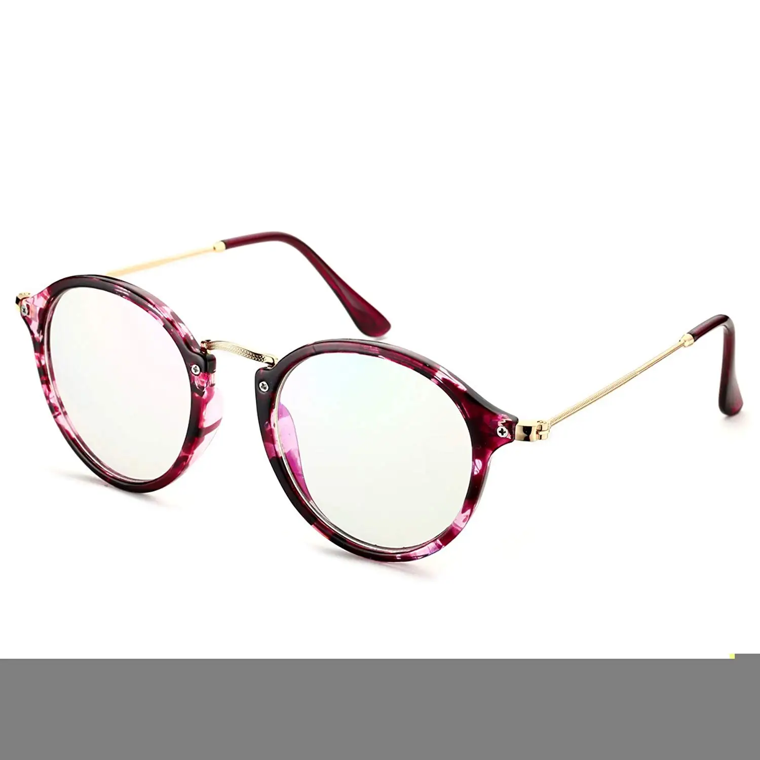 PenSee Vintage Inspired Round Circle Eyeglasses Clear Lens Glasses Frames