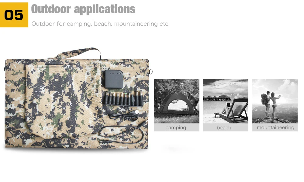 90Watt Folding Solar Panel Bag for Laptop19V/12V /5V