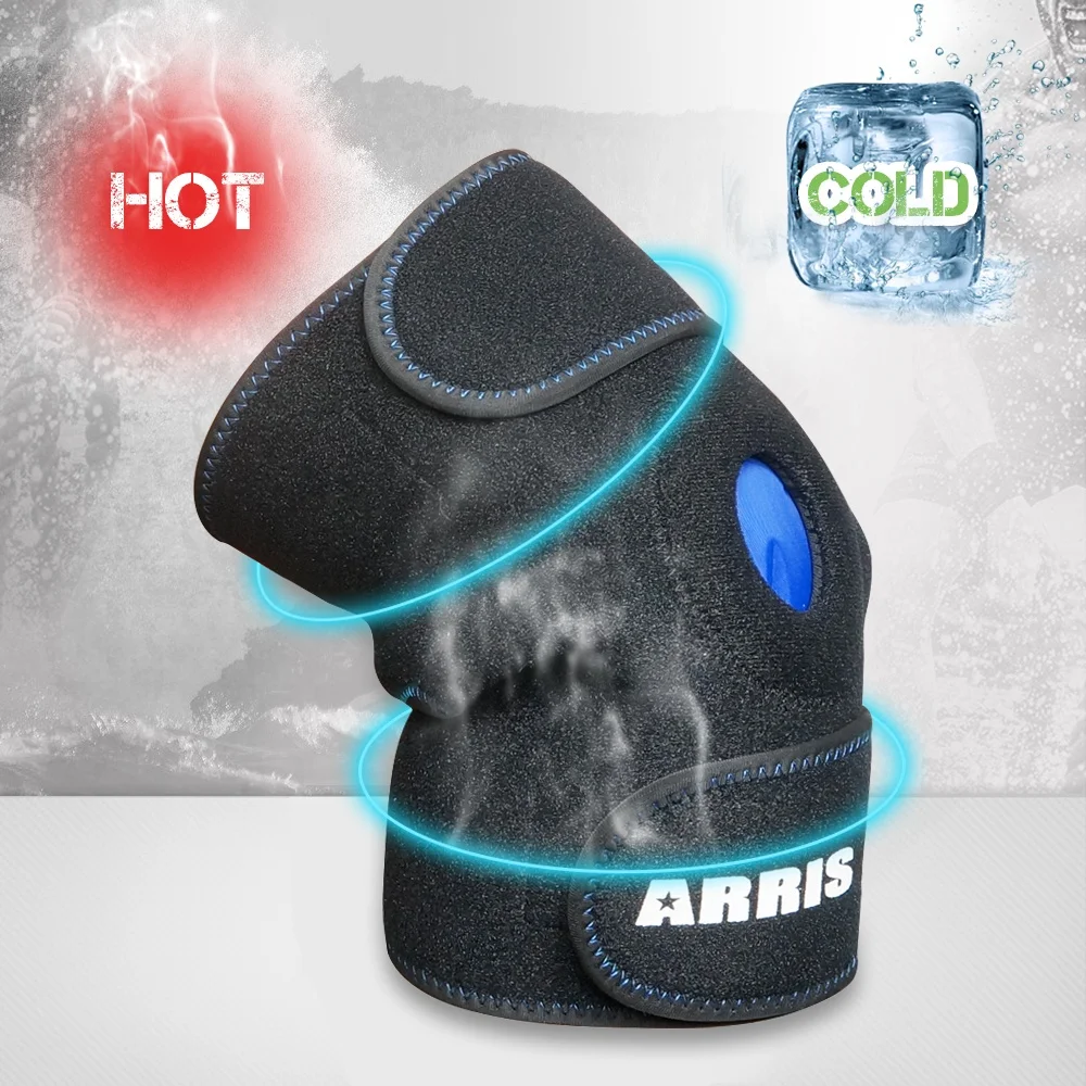 

Waterproof hot cold knee gel pad and neoprene knee brace for arthritis, Black and blue