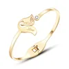 Gold&Sliver Plated Design Stainless Steel Love Little Cute Animal Fox Bangle With Stone Bracelet