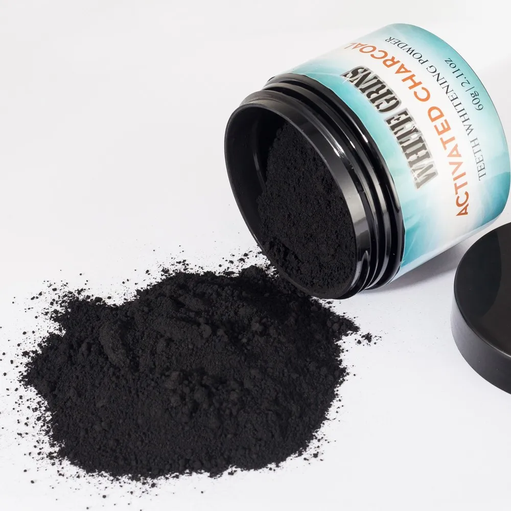 Coconut activated charcoal oral care teeth whitening powder natural