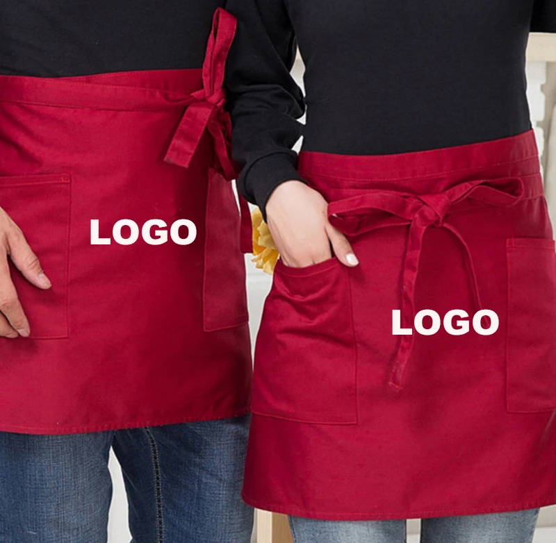 

Custom print your logo 20 pcs minimum air express free shipping half apron , waist apron, As post