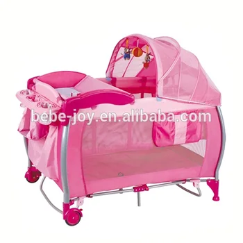 pink baby cot
